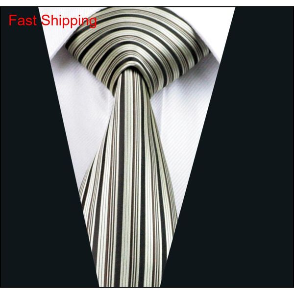 

selling gold brown tie set for men hankerchief cufflinks mens jacquard woven classic business work leisure qylnqs mj_fashion, Black;blue