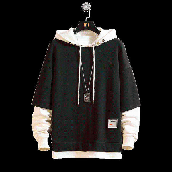 

men's hoodies & sweatshirts fashion skateboard 2021 men casual lent herfst black colors oversize m-5xl hiphop patchwork streetwear