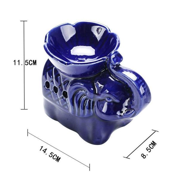 

2021 new thailand auspicious elephant shape ceramic incense burner, petal shape essential oil stove, bathroom liv jllyoq