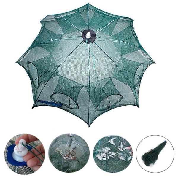 

fishing accessories foldable bait trap crab net crawdad shrimp dip cage automatic throw gear dropshiping 4/6/8 holes