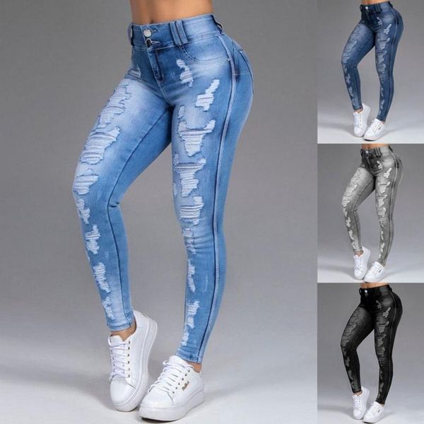 

women's jeans high waist comfortable for women plus size fashionable casual pants mom washed boyfriend pantalon pour femme, Blue