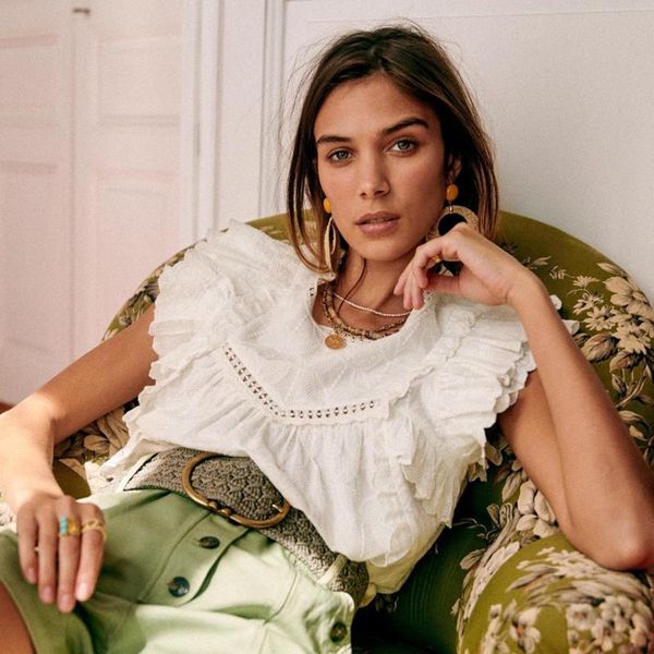 

women's blouses & shirts ruffles embroidered blouse 2021 summer women clothing round neck lace sleeveless shirt vintage chic chemises f, White