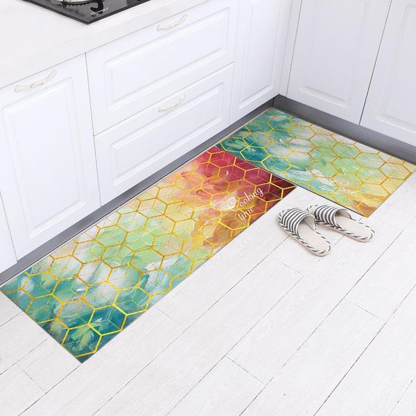 

carpets fantasy starry sky kitchen carpet durable leather non-slip mat soft slow rebound rugs modern nordic style printed bathroom