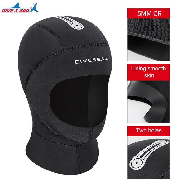 

swimming caps 5mm neoprene diving hat professional uniex cr fabric cap winter cold-proof wetsuits head cover helmet swimwear f
