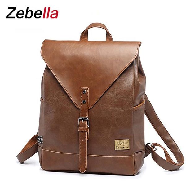 

backpack zebella 2021 men's retro fashion pu leather lapyouth student bag leisure travel bags