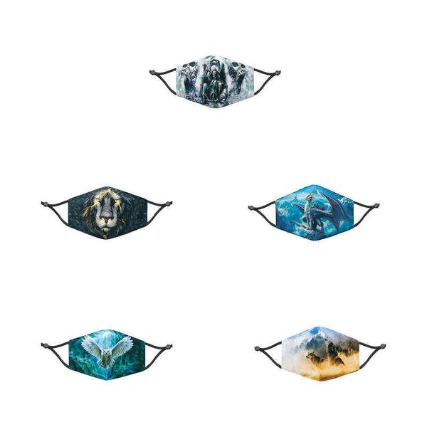 

2021 fun animal cotton mask 3d digital printing summer sunscreen breathable masks