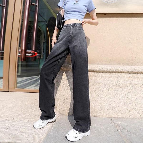 

women's jeans gradient color thermal women shorts woman high waist pants, Blue