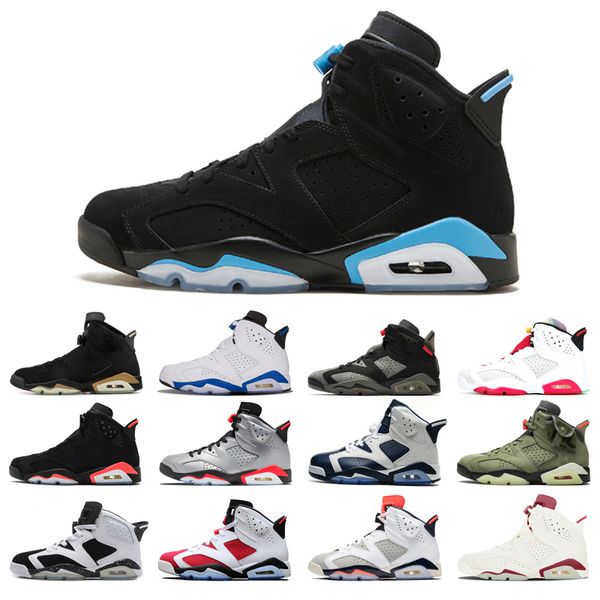 

original basketball shoes 6s for man red oreo alternate angry bull black cat carmine hare infrared marron comfortable flat shoe size 40-46 r