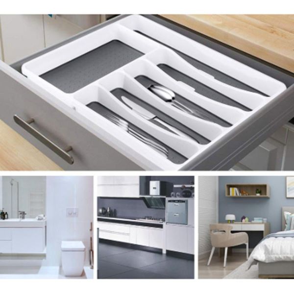 

storage drawers compartments cutlery tray kitchen box separation drawer organizer spoon cutter fork tableware home supply