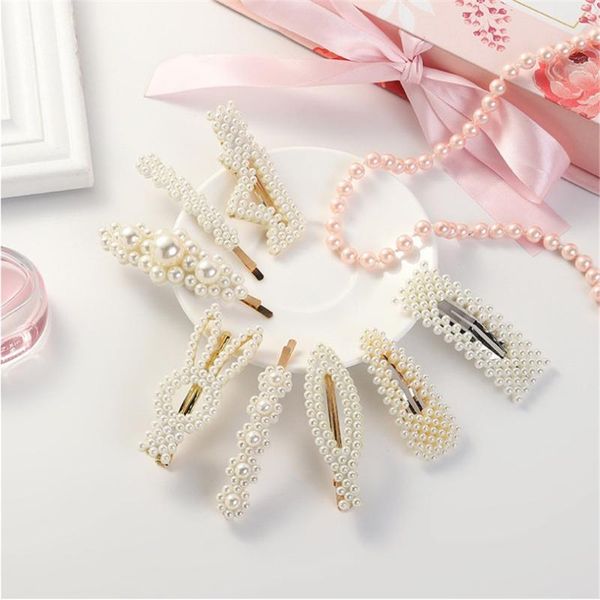 

hair accessories fashion pearls clips 1pc sweet headwear crown heart ornament hairpins barrettes hairgrip 12 style, Slivery;white