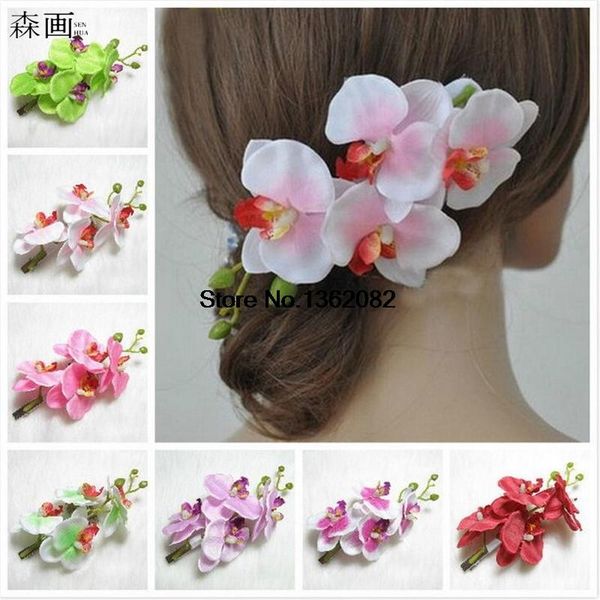 

hair clips & barrettes bride bridesmaid head clip vacation bohemian butterfly orchid hairpins women's simulation flower mf64, Golden;silver