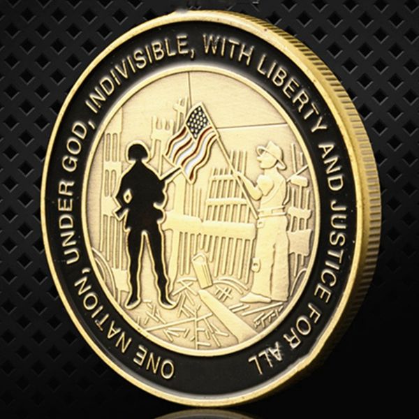 

non magnetic honoring remembering september 11 attacks craft bronze plated challenge coins collectible original souvenirs gifts