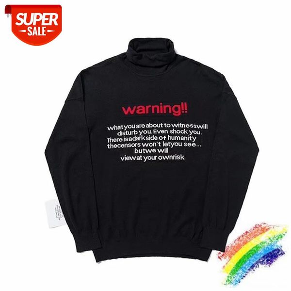 

19fw vetements knitted sweater men women warning big tag winter vetements knitting pullovers sweater #t12s, White;black