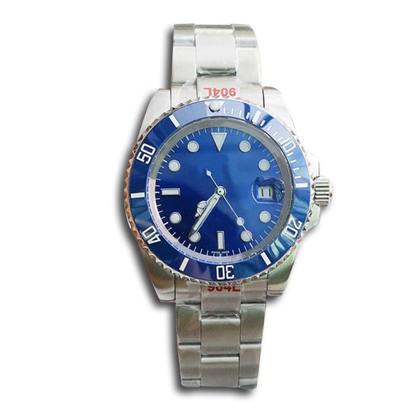 

men's watch green water ghost ceramic dial stainless steel strap diving waterproof luminous wristwatches automatic mechanical 2813 move, Slivery;brown