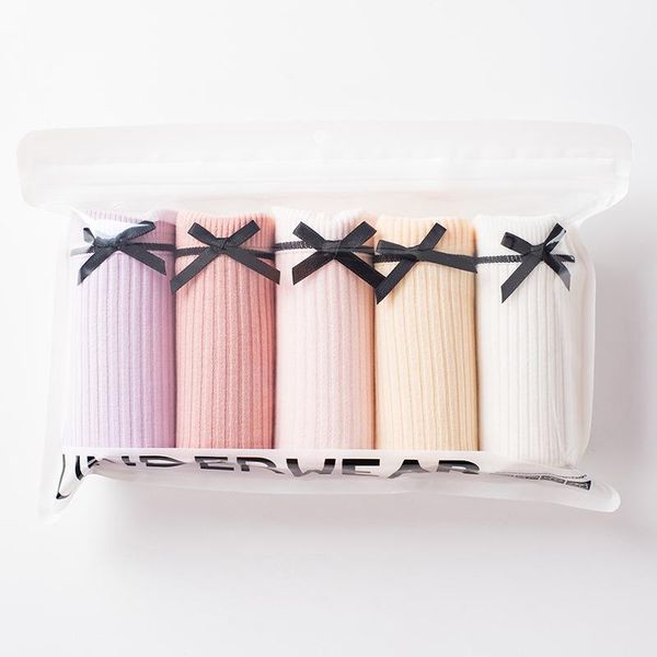 

women's panties 5pcs/lot ladies cotton briefs plus size underwear women knickers intimates lingerie for female, Black;pink