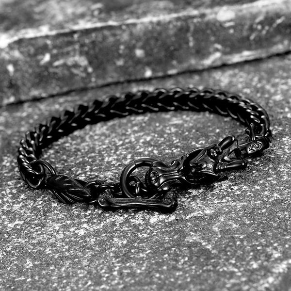 

new men's women black gold bracelet animal head buckle stainless steel hip hop rock trend bracelet personality jewelry gift hot