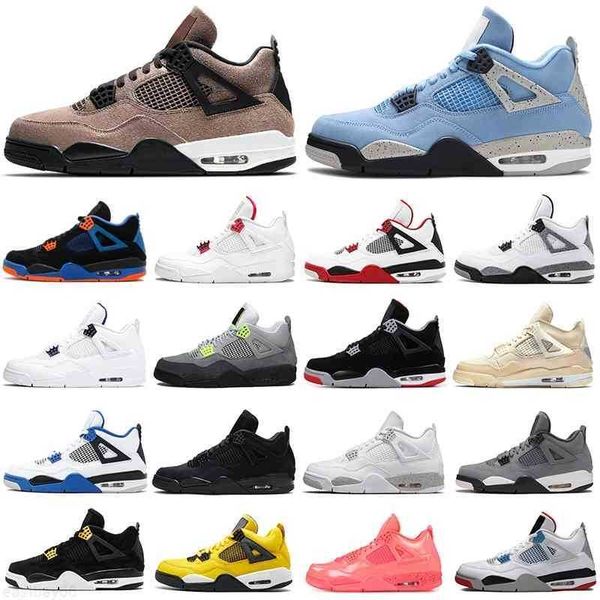 

4s men basketball shoes jumpman 4 university blue taupe haze black cat fire red cement bred women mens trainers sports sneakers size 36-47