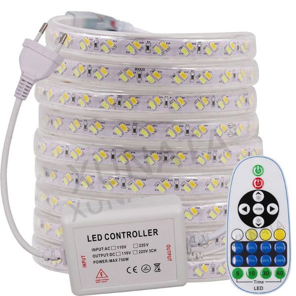 

5630 led strip 220v eu uk waterproof double row cct white+warm white 120leds/m ribbon tape flexible led light for home decration