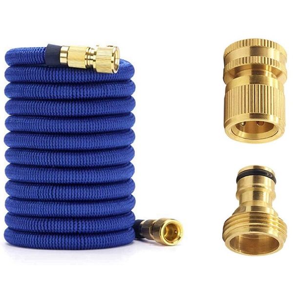 

1set quick coupling for garden hose brass connector & 1x 50ft garden hose water expandable watering