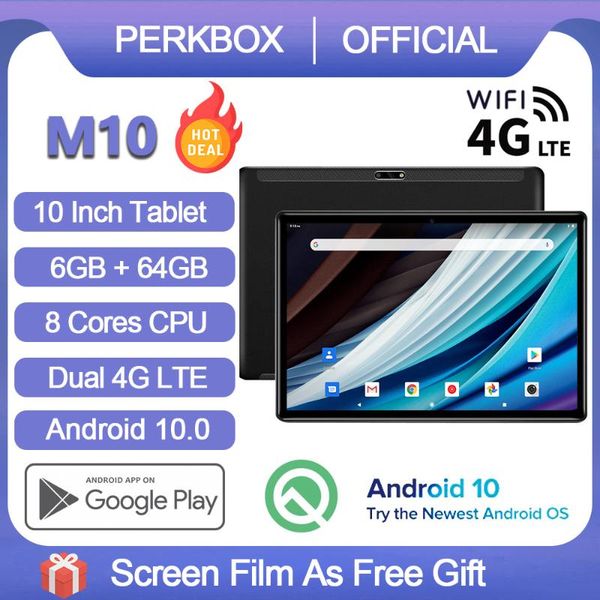 

tablet pc [world premiere] android 10.0 10 inch 6gb ram+64gb rom, 128gb expansion, octa core processor, google certified, wifi, gps