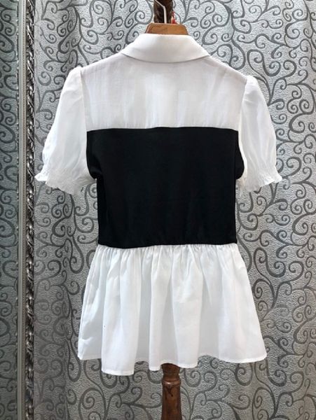 

women's jackets jackets blouse summer women turn-down collar color block patchwork short sleeve casual white apricot shir b7ew, Black;brown