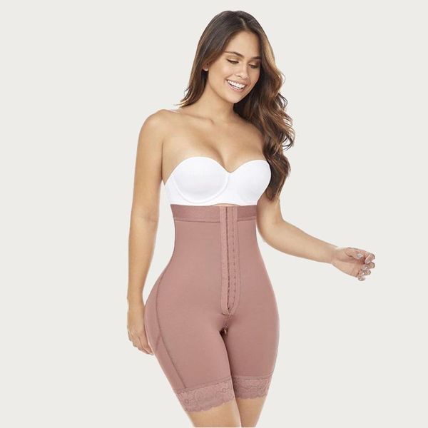 

women's shapers skims fajas colombianas originales compression girdle high waist belt tummy control adjustable front closure panty bbl, Black;white