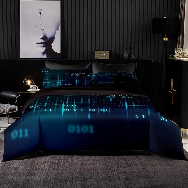 

bedding sets digital code pattern set duvet cover 240x220 with pillowcase,210x210 quilt cover,single double oversized bed sheet