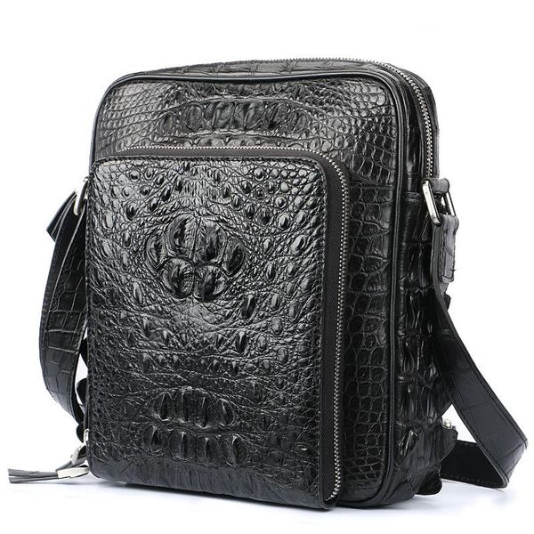 

backpack luxurious2021 crocodile leather men's grade messenger luxury belly shoulder bag