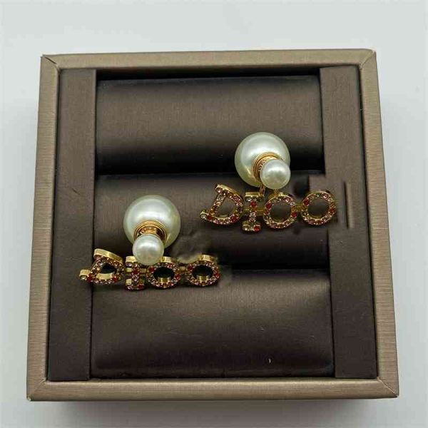 

designer jewelry new letter pearl color female fashion silver needle earrings jw7j