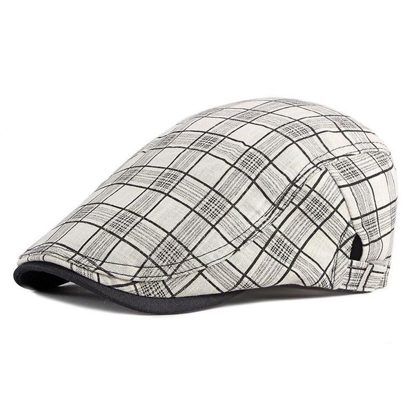 

berets beret men women spring summer hat vintage plaid ivy sboy flat cap breathable sun adjustable, Blue;gray