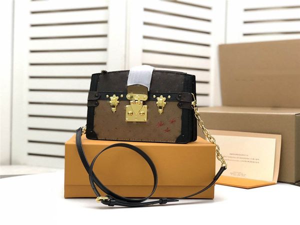

designer luxury trunk clutch second bag m43596 reverse brown vintage handbag size:22x15x7cm