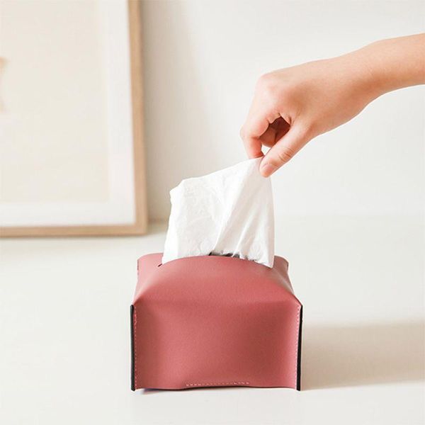 

modern pu leather square tissue box holder for home office car 20ca
