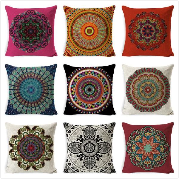 

cushion/decorative pillow mandala pattern cushion case colourful cotton throw cover car decor home decoration sofa decorative pillowcase