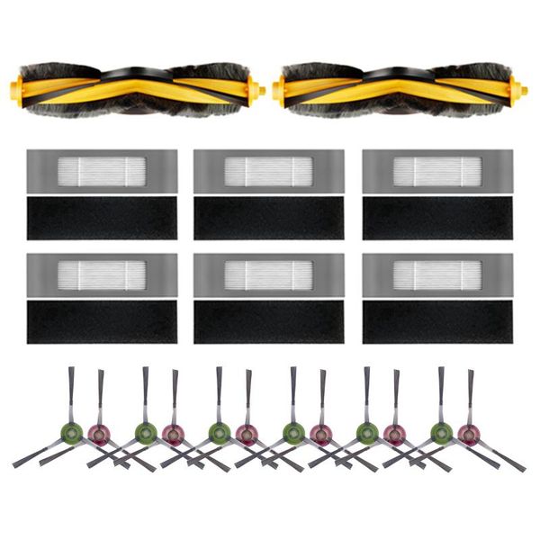 

storage baskets for ecovacs deebot ozmo t8 robot, replaceable vacuum cleaner main brush side filter accessory parts