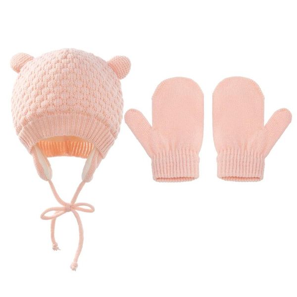

caps & hats fashion children colorful knitted fleece gloves suits kids winter outdoor warm cap born baby clothes accessories, Yellow
