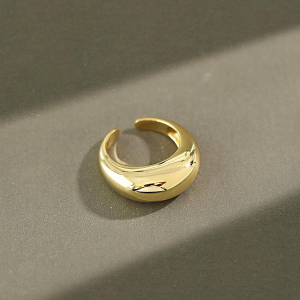 

cluster rings geometric thick smooth 925 sterling silver ring female open bague femme argent accesorios mujer moda 2021 jewelry, Golden;silver