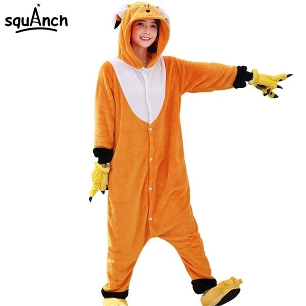

onesie animal kigurumis flannel women girl orange cute pajama winter overall holiday party jumpsuit cartoon sleep wear, Black;white