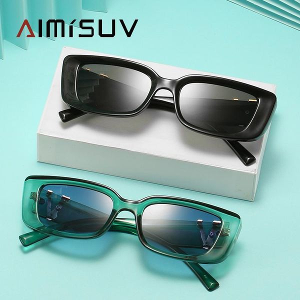 

sunglasses aimisuv rectangle women 2021 design driving sun glasses for female shades ladies uv400 zonnebril dames, White;black