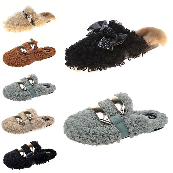 

women designer slippers platform shoes triple black grown grey pink womens casual indoor warm sneakers flats winter trainers walking outdoor