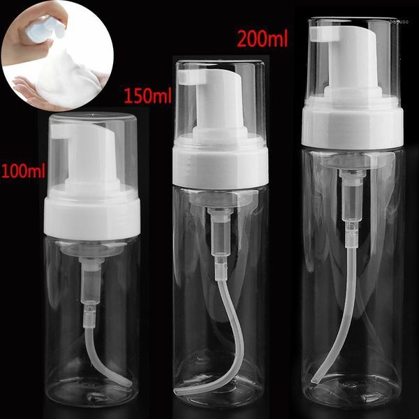 Bottiglie di stoccaggio Barattoli 50ml/80ml/100ml/150ml/200ml Pompa per schiuma di plastica Bottiglia Vuota Detergente Dispenser di sapone Confezione Ravel trasparente Ricaricabile