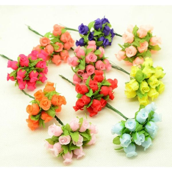

144pcs/bag artificial flowers silk roses bouquet christmas decor for home wedding party car accessories diy wreath g jllspm