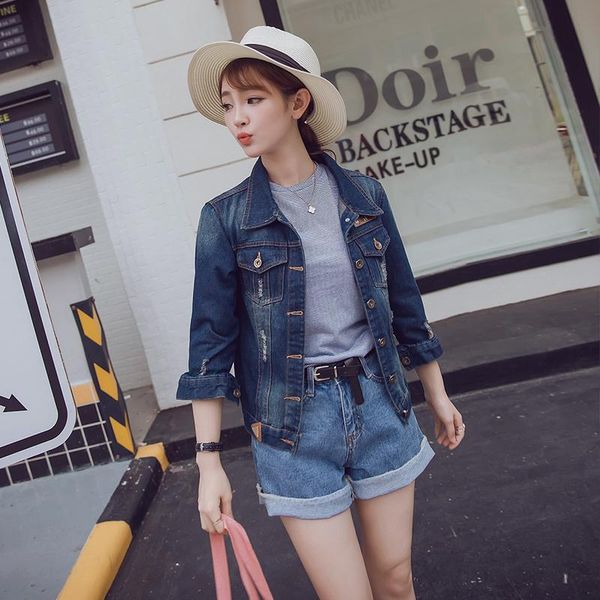 

women's jackets fashion slim small fresh casual denim jacket, Black;brown