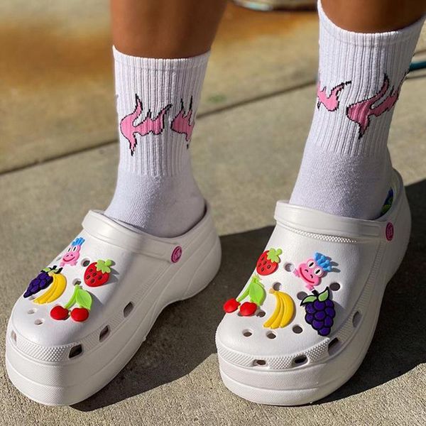 

2021 spring new woman shoes diy hole slippers 6cm high heel sandals fashion outdoor beach shoes breathable sandals, Black