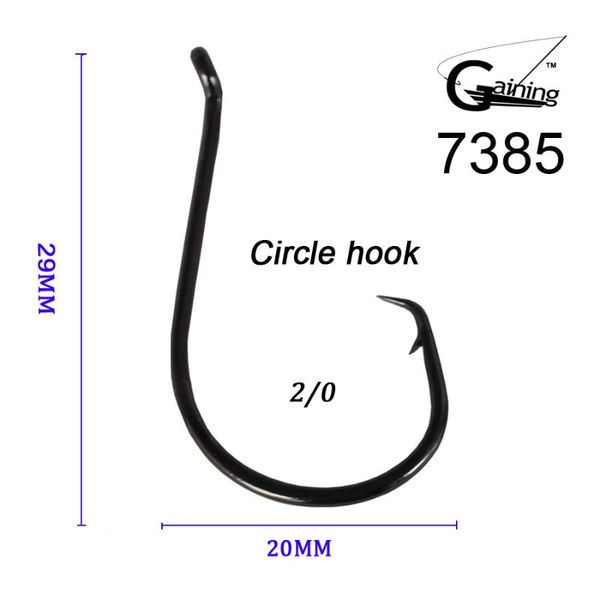

50pcs 2/0 high carbon stainless steel chemically sharpened ocs circle ocean fishing hooks 7385 ocean fish haak