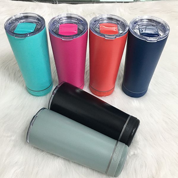 

2021 new wholesale 18oz creative bluetooth music tumbler waterproof speaker double wall thermos stainless steel water bottle portable cup gb