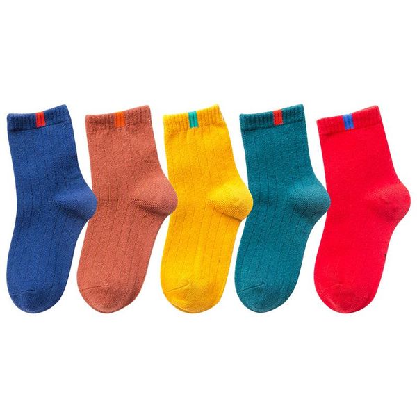 

socks children 0-12 months infant toddler girls boys pure cotton breathable long baby cartoon soft 5 pairs, Pink;yellow