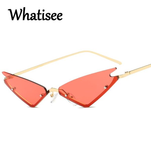 

sunglasses whatisee cat eye women retro metal frame mirror small sun glasses cool colorful ladies trending eyewear, White;black