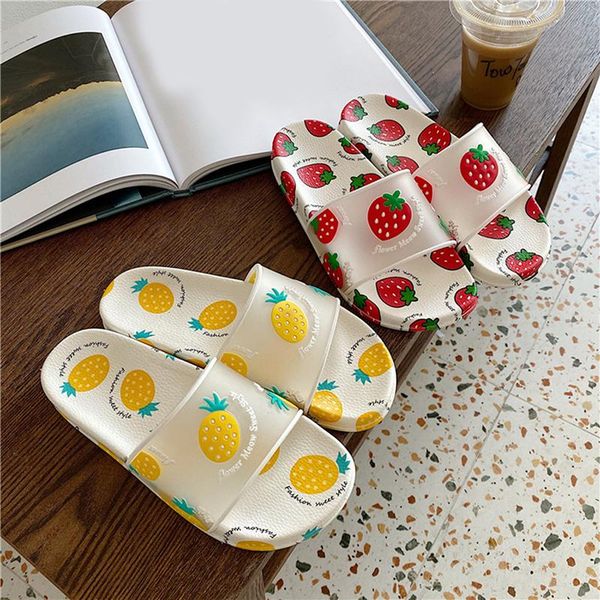 

cartoon fruit women slippers watermelon banana home slippers summer sandals slides women shoes flip flops sandalias mujer, Black