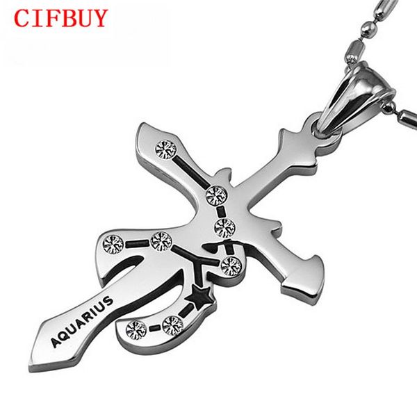 

pendant necklaces 12 zodiac signs pendent for men & women stainless steel special astrology constellations birthday gift 435, Silver