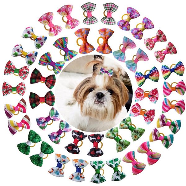 

home pet headgear plaid bow series classic pet hair accessories pet head flower dog grooming zc098